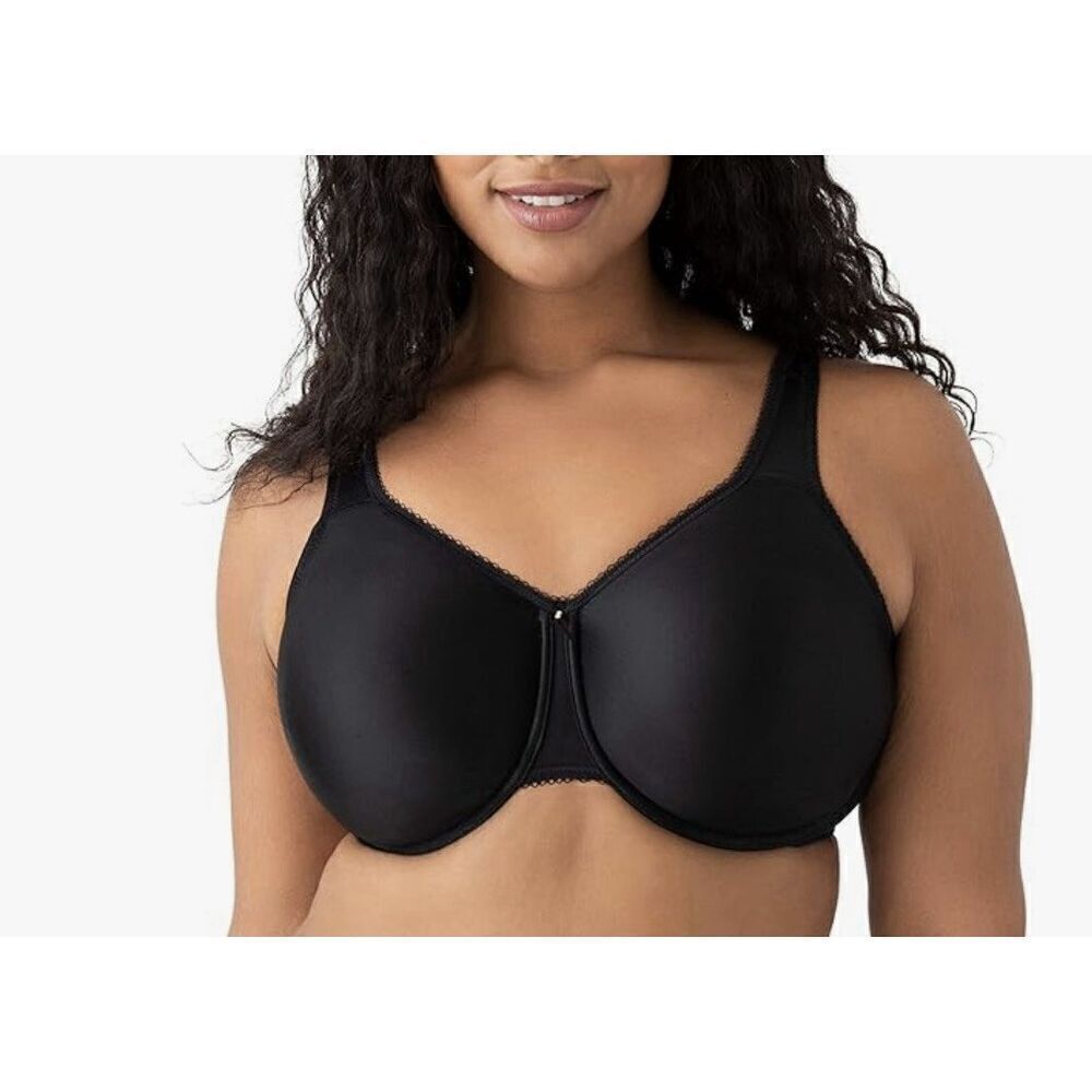 NEW Wacoal 855192 Basic Beauty Unlined Full Figure Black Bra Underwire Sz 40DDD